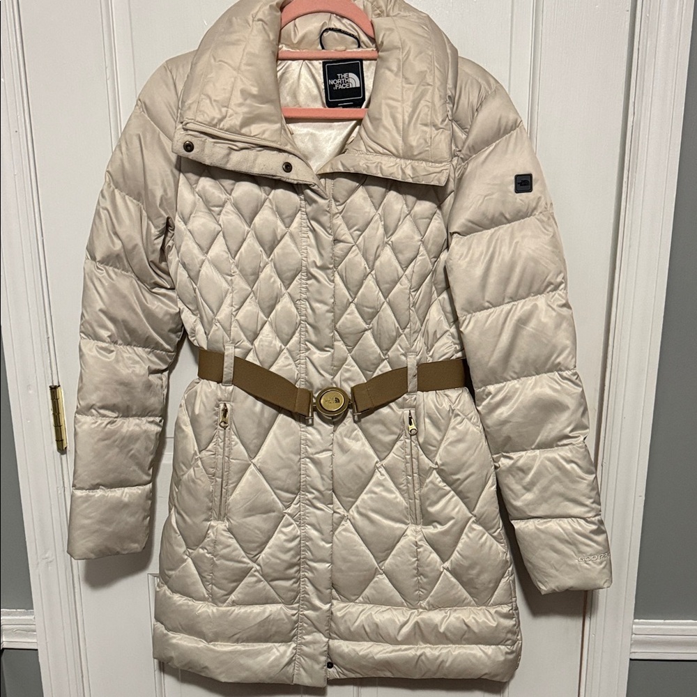 The North Face Women's Beige Quilted Puffer Coat